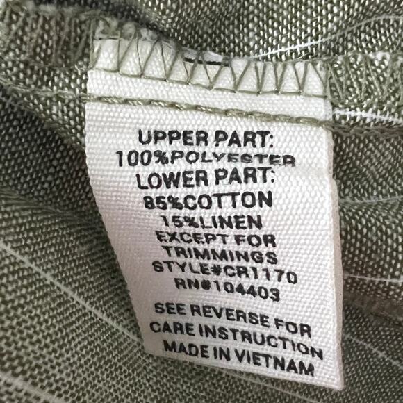 Mine Linen Blend Sleeveless Color Block Romper Size Medium - Picture 8 of 12